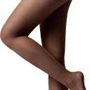 Conte French Cut Sheer Push Up Lace Control Top Slimming Pantyhose Tights Style 20 Den (Black, L)