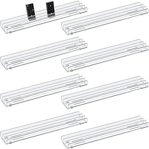 Skylety 8 Pieces Clear Racks Acrylic Domino Trays Holders Acrylic Domino Holders Organizer Tray Racks for Mexican Train, Dominoes Not Included