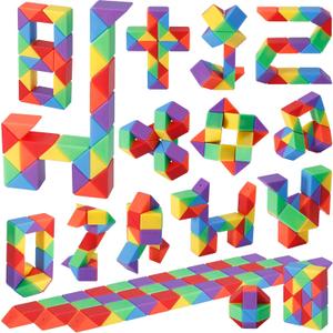 30 Pack Mini Fidget Snake Cube Toys Goodie Bag Stuffers for Kids, Treasure Box Toys for Classroom, Twist Puzzle for Party Favors, Birthday & Back to School Gifts, Stocking Stuffers for Kids