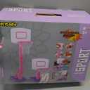 Toddler Girl Basketball Hoop Indoor Pink Adjustable Mini Basketball Goal with Ball Pump for Outdoor Poolside Toys Backyard Game Outside Basketball Toy for Kids Age 3-5 6 7 4-8 Birthday Gift