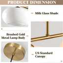 KCO Lighting Mid Century Modern 3-Light Brushed Brass Linear Pendant Light, 33.5"
