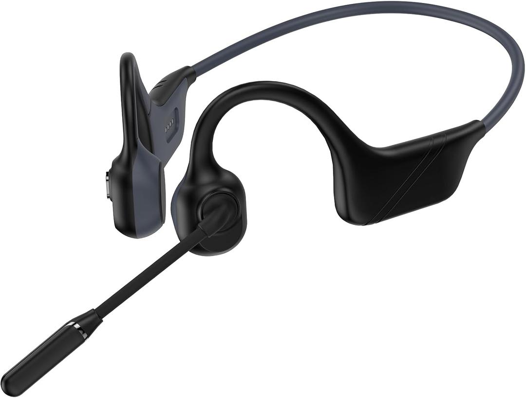 Bone Conduction Headphones with Mic-Callink, Trucker Bluetooth 5.4 Headset with Noise-Canceling Boom Microphone/Mute Function/Dual Connect, Open Ear Headphones for Work Driving MeetingInk