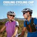 MELASA Cycling Cap, Cooling Skull Cap Helmet Liner with Sun Visor, Sun Protection Running Bike Cap for Men Women Under Helmet