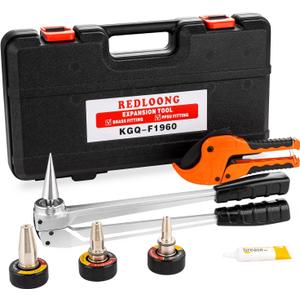 PEX Expansion Tool Kit, Manual PEX-A Expansion Tool with 1/2", 3/4", 1" Expander Heads, Compatible with Uponor ProPEX, ASTM F1960 Standard  Includes Pipe Cutting Tool for Radiant Heating