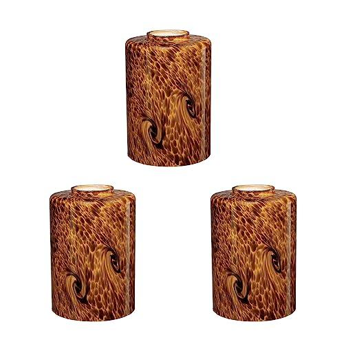 3Packs Cylinder Glass LampShade for Wall Sconce Mini Pendant Ceiling Fan Light 1.65in fitter Art Glass Light Cover Replacement Fixture for bathroom Vanity Light,Table Lamp kitchen Chandelier