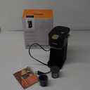 Single Serve One Cup Coffee Maker, for K Cups and Grounds, Mini Coffee Maker with Portable Handle, 6 to 12 Oz Brew Size, for Travel, Camping, Office, RV and Dorm, 120V, Black and Gold