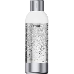 Premium Carbonating Bottle 1L Silver - Compatible with MySoda and any brands - Quick-Lock Reusable Bottles - Lid and Base Made of Stainless Steel - BPA Free