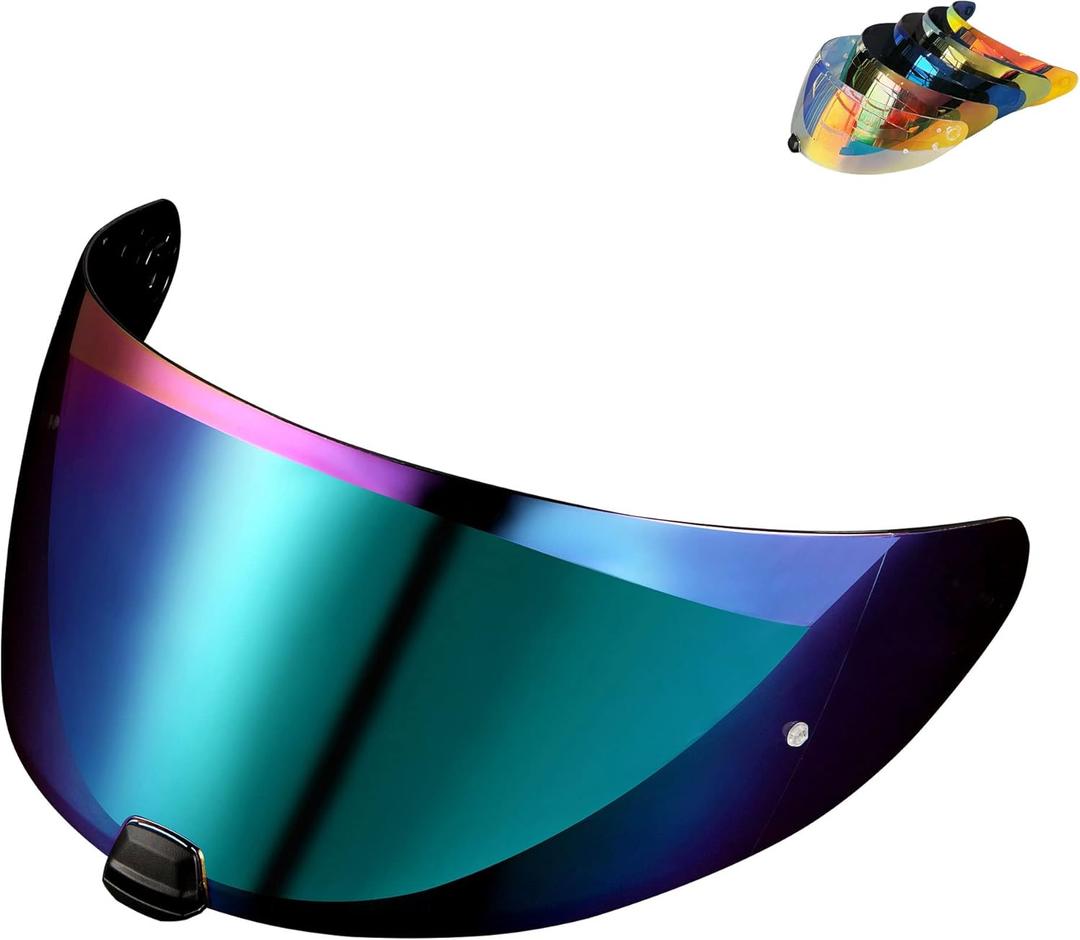 Replacement Motorcycle Helmet Shield for I10 I70 HJ-31 Helmet Visor Shield Anti-Scratch Wearproof Windproof Universal Helmet Accessories (Rainbow)