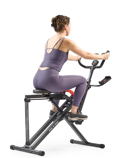 Sunny Health & Fitness Smart Heavy Duty Row-N-Ride, Squat Assist Trainer for Full Body Workout, 350 LB Capacity, 5-Level Resistance, Padded Seat, and Free SunnyFit App Connection – NO. 077PLUSSMART