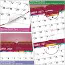 3 x 2026 Wall Calendar - 3 Month Calendar 2026 Vertical, Jan 2026 - Dec 2026, 3 Month Wall Calendar 2026, 11 x 26 In Open, 2026 Calendar with Large Print, Holidays, Thick Paper, Priorities Notes, Red