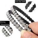 5 Pack Rhinestone Wavy Fashion Nonslip Double Rows Bling Crystal Beaded Headband with Teeth Plastic Flower Hair Hoop Hair Accessories for Women Girls Rainbow
