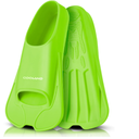Odoland Snorkel Fins, Diving Fins for Adult, Full Foot Pocket Travel Size Swim Training Fins, Silicone Snorkeling Fins, Comfortable Flippers for Men Women (S(US Male 5.5-7 US Female 6.5-8), Green)