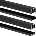 2Sets Aluminum Sliding Door Track Set for 1/4" Thick Panels Glass Cabinet Door Window Sliding Track, Size 48 x 0.79 inches (Black)