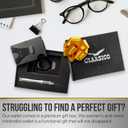 Classico Slim Wallet with Airtag Holder - RFID Blocking, Minimalist Metal Wallet for Men (Black)