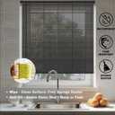 HESTIA No Drill Cordless Room Darkening Vinyl Mini Blinds, 1 L-Shaped PVC Slats Venetian Horizontal Blind Privacy Indoor Window Coverings for Bedroom, Bathroom and Kitchen, Black, 16" W x 50" H