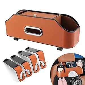 Car Seat Back Organizer - Stylish & Functional Storage for Family Adventures - Cup Holders, Tissue Box & Hooks - Perfect for Kids, Road Trips & Travel 