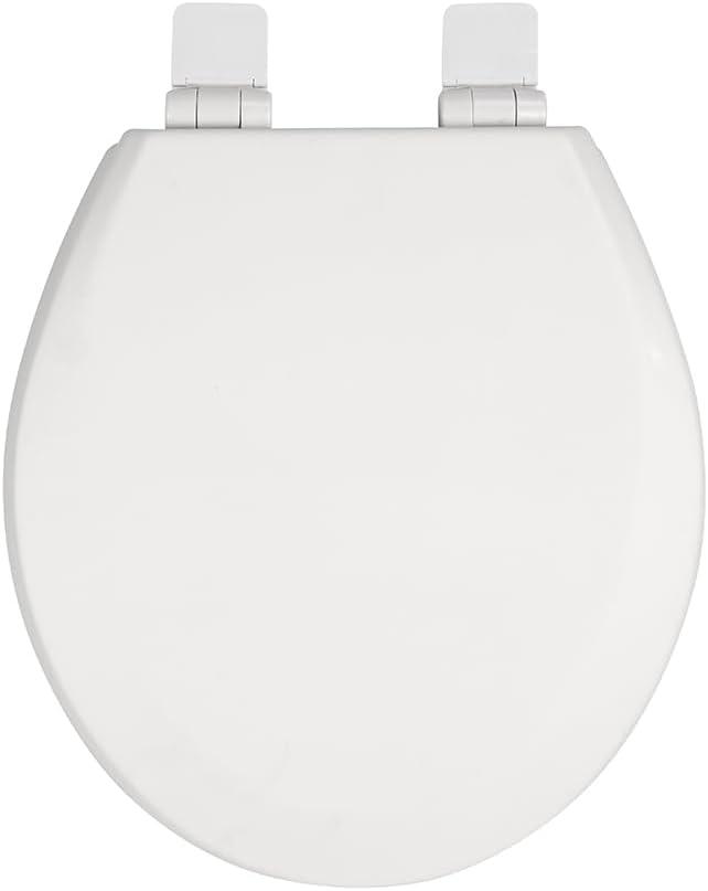 Toilet Seat, Slow Close, Soft Touch, Ultra-Smooth Matte Finish (No Orange-Peel Texture), Premium Moulded Wood, Quick Release, White, PIKLiDS (Round)
