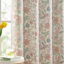 Jinchan Nursery Curtains 95% Blackout Pink Floral Curtains for Girls Room, 84 Inch Length Farmhouse Drapes for Bedroom Living Room Darkening Window Treatment Grommet Top Set of 2 Panels