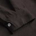 ZAFUL Men's Corduroy Shirts Solid Color 2025 Fall Half Button Long Sleeves Polo Shirt Casual Work Collared Shirt with Pocket (M)