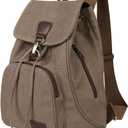 Canvas Fashion Backpacks Purse Casual Outdoor Shopping Daypacks Sports Rucksack Hiking Travel Multipurpose Bag Coffee