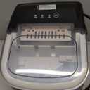 EUHOMY Countertop Ice Maker Machine with Handle, 26lbs in 24Hrs, 9 Ice Cubes Ready in 6 Mins, Auto-Cleaning Portable Ice Maker with Basket and Scoop, for Home/Kitchen/Camping/RV. (Black)