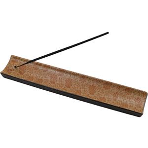 Incense Holder for Sticks, Ceramic Incense Burner with Ash Catcher, Aesthetic Decor for Home, Room & Office, Unique Gifts for Housewarming Yoga, Meditation & Spa (Orange)