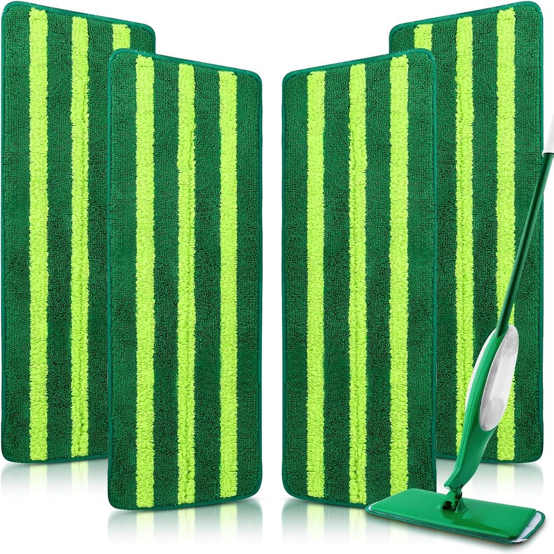 4 Pack Spray Mop Pads Refills Compatible with Libman Freedom Spray Mop, Reusable Microfiber Spray Mop Head Replacement, 16 in Spray Mops for Floor Cleaning (ONLY Pads)