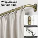 Curtain Rods 36-88 Inch, Antique Bronze Wrap Around Blackout Curtain Rods for Windows, 1 Inch Adjustable Heavy Duty Room Darkening Window Treatment Rod for Bedroom, Living Room, Sliding Door