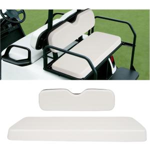 ECOTRIC Golf Cart Rear Seat Bottom & Seat Backrest Compatible with Yamaha,EZGO RXV,TXT,ST Club Car DS & Precedent (White)