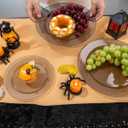 I00000 200 Pcs Clear Black Plastic Plates, Black Disposable Party Halloween Plates Include 100 Dinner Plate 10 and 100 Dessert Plate 7 Perfect for Wedding, Party & Halloween