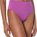 Amazon Essentials Women's High Waist High Leg Bikini Bottom (Medium, Violet)