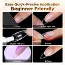 UNA GELLA Medium Stiletto Nails Tips,504Pcs Press-on Nails Stiletto Clear Gel Nail Tips, Full Cover Pre-Etched Fake Acrylic Nails, Sturdy for Nail Extensions Home Art Salon 12 Sizes