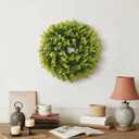 Summer Wreaths for Front Door 15" Artificial Boxwood Wreath Spring Door Wreath for Farmhouse Wedding Festival All Season Home Decor