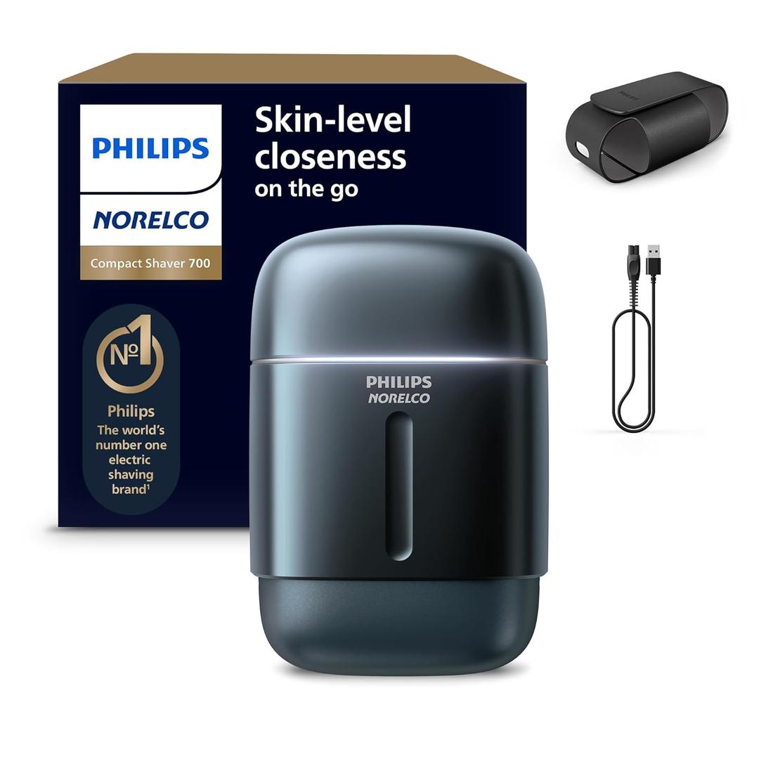Philips Norelco Shaver 700 Series - Compact Electric Shaver, Lift & Cut System, Dual SteelPrecision Blades, 4D Flex Heads, Wet & Dry Shave, Travel Case, Model S794/94