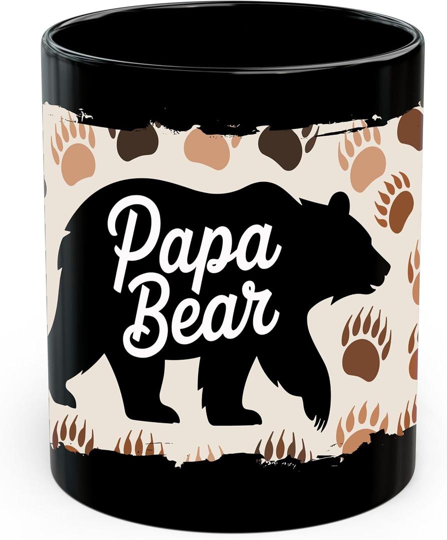 Papa Bear Ceramic Coffee Mug 11oz Father Dad - Tea Coffee Mug with Comfortable Grip - Unique Fun Gift Cup for Office or Home - Vibrant Long-Lasting Print ID45211