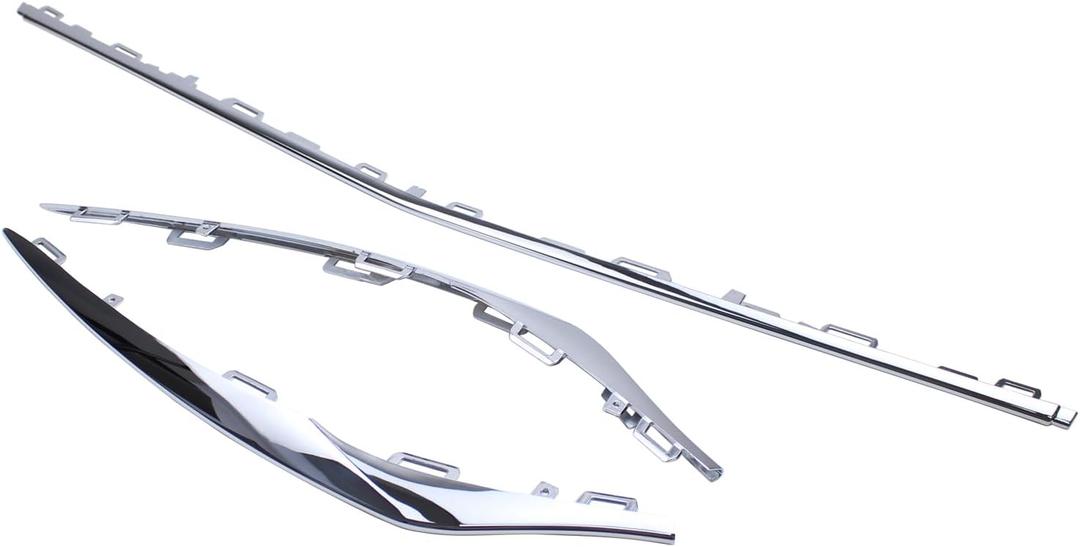 ApplianPar 3Pcs Front Left Right and Center Bumper Lower Grille Molding for Mercedes-Benz CLA200 CLA250 2016-2019, CLA180 2016-2017