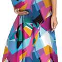 Floral Print V Neck Maternity Dress Boho Baby Shower Photoshoot Smocked Flutter Sleeve Split A Line Dress (XL)