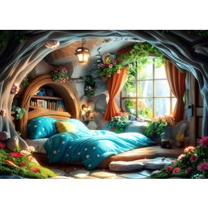 HUADADA Jigsaw Puzzles for Adults 1000 Pieces, Room with Poster Interlock Perfectly Letter on Back No Dust, Home Decor Birthday Party Gift Toy for Men Women Elders Seniors (27.5"x19.6")