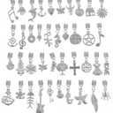RUBYCA 120Pcs Tibetan White Silver Plated Metal Connector Bails Mix Bead Pendant Charm Bracelet 602