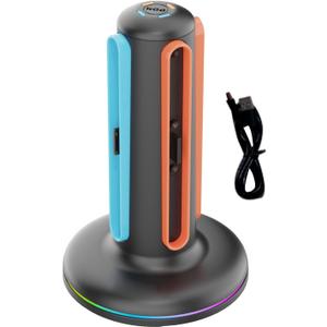 Charging Dock for Nintendo Switch 2 Joy Cons, Dual-Direction Magnetic Controller Charger Station with 9 RGB Lights & Overcharge Protection, Compatible with Nintendo Switch 2 Joy-Con Accessories
