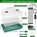 Sondiko Seed Starter Tray with Grow Light, Intelligent Display Digital Controller, 80 Cells Seed Starter Kit with Humidity Dome, Adjustable Brightness Indoor Plants Germination Kit(2 Pack)