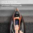 Rowenta Iron Steam Force Pro Steam Iron for Clothes, 1850 Watts, 5 Presets Smart Screen, Stainless Steel Soleplate, High-Efficiency Handheld Steamer Ironing, Anti-Drip Protection, Black Copper, DW9580