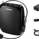 ZOWEETEK ZW-Z258 Portable Rechargeable Mini Voice Amplifier for Teachers with Wired Microphone Headset and Waistband,Supports MP3 Format Audio for Speech, Class, Training,Tour Guide,Power Amplifiers (Black)