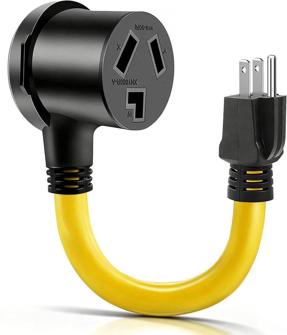 Dryer Adapter Cord, ETL Listed NEMA 5-15P Male to 10-30R Female Power Dryer Outlet Adapter, Heavy Duty STW 10 Gauge Only for 15 Amp 120V Dryer, Plug and Play