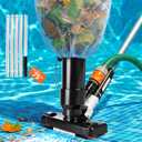DeeprClean Handheld Pool Vacuum for Above Ground Pool, Pool Floor Cleaner with Pole of 75"& Brush, Garden Hose Water Pressure Powered Spa Jet Vacuum Cleaner, Portable for Spa and Hot Tub Leaf Catching