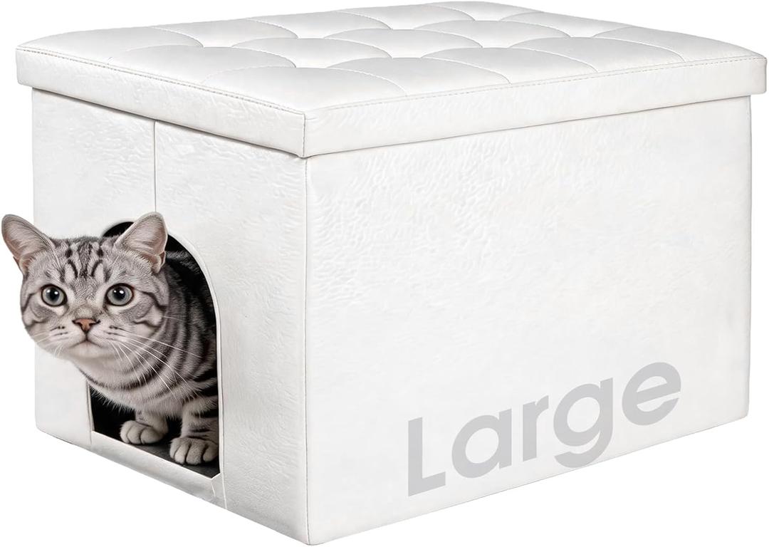 MEEXPAWS Cat Litter Box Enclosure Furniture Odor Control, Large