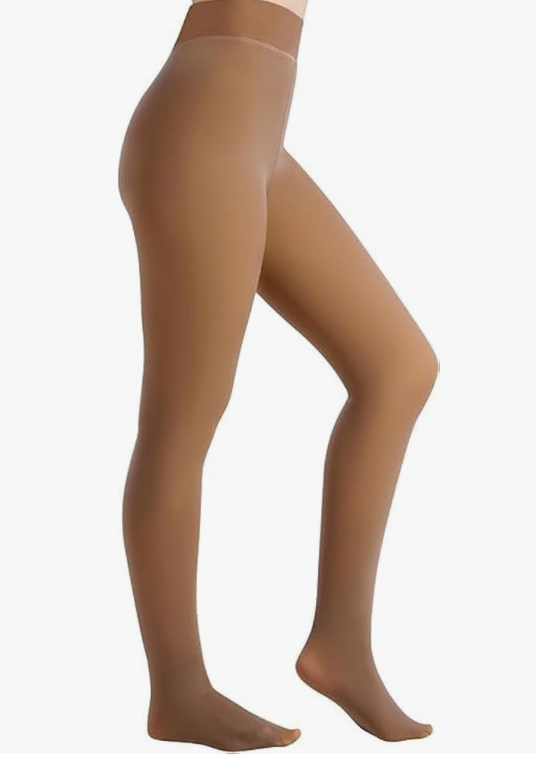 Women Fleece Lined Tights, Warm Sheer Pantyhose Leggings Thick Translucent Thermal Stockings No Size