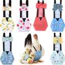 6 Pcs Chicken Diapers for Hens Rooster Ducks Reusable Washable Duck Diapers with Bow Tie for Ducklings Hens Goose Poultry Adjustable Clothes for Hen Rooster Chicken (Classic, L)