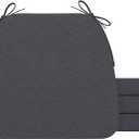 AAAAAcessories D-Shaped Chair Cushions, 2" Thick Dining Chair Pads with Ties and Removable, Machine-Washable Cover, 17" x 16", 1 Pack Dark Grey