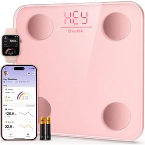 Smart Scale for Body Weight, Digital Bathroom Scale BMI Weighing Body Fat Scale, Accurate Body Composition Scale Monitor for People's Health with Smartphone App, Compact Size, 400lb